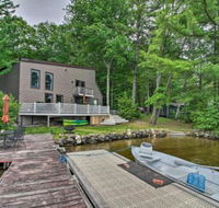 Lakefront Weare House with Private Dock  Fire Pit - Hotels Find